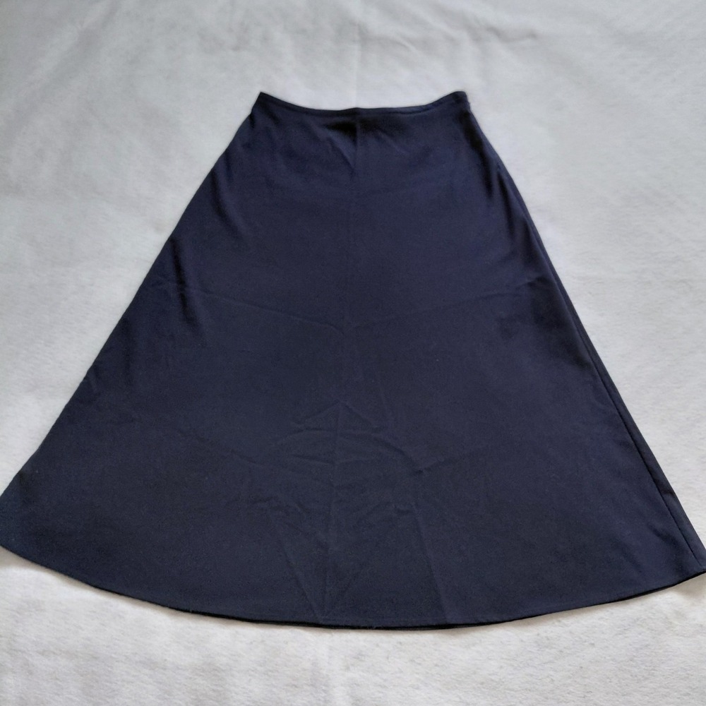 Croft & Barrow Navy Blue Stretch A-Line Skirt Women Size 6 Casual Work Soft Zip